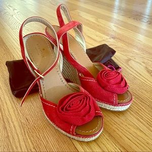 Kate Spade Red Rose Espadrille Wedges